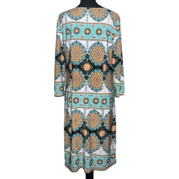 London Times - Geometric Print Dress - Size 10 - Picture 3 of 8